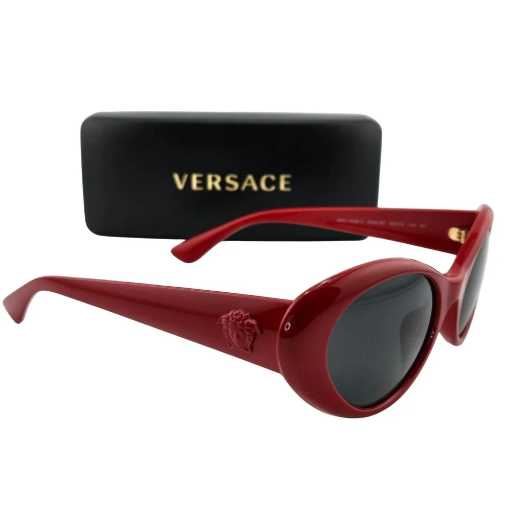 Versace Red Oval Sunglasses MOD 4455-U 5344/87 Medusa Head Made in Italy Versace Red Gray Sunglasses for Women for sale | eBay main image 4
